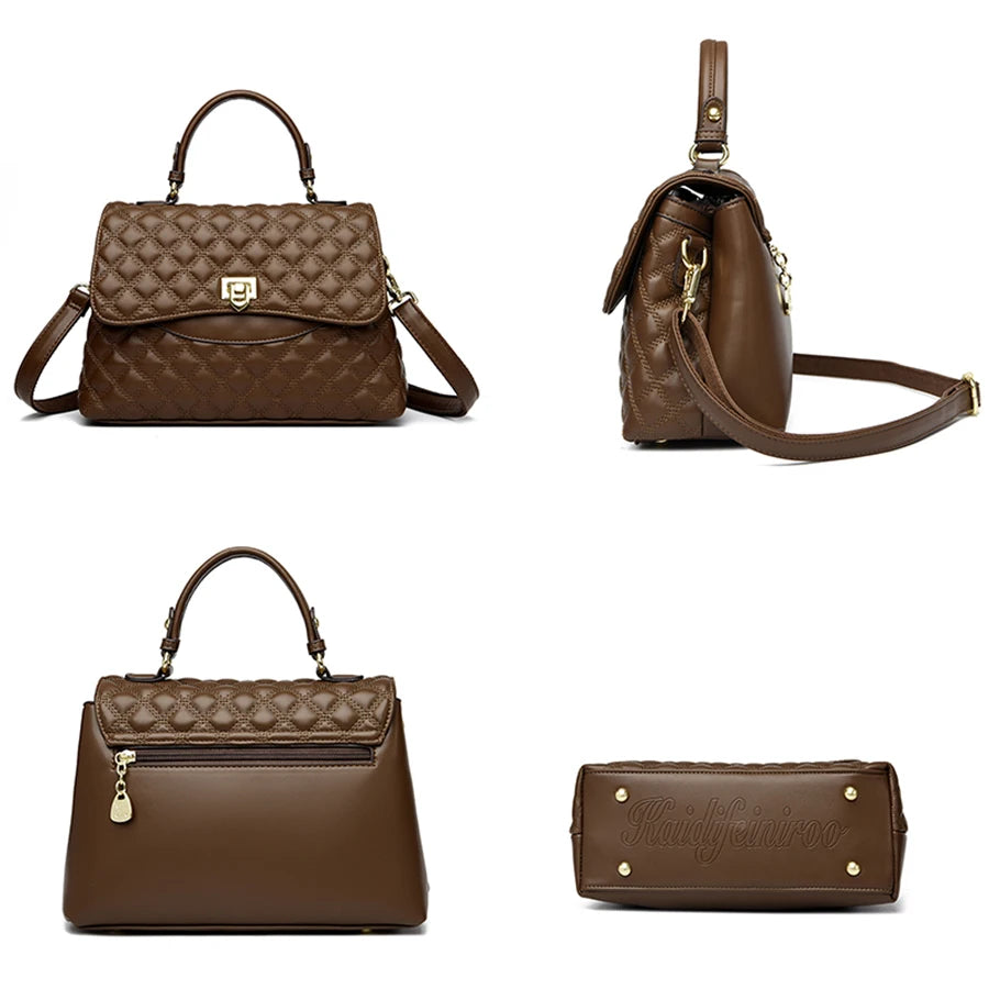 Veliora Layered Soft Leather Messenger Bag