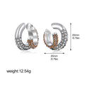 Veliora Two-Tone Zircon C-Clip Earrings ✨