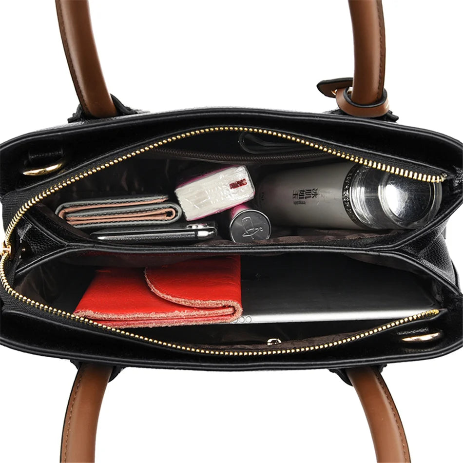 Veliora Double Layer Luxury Leather Tote Bag 👜