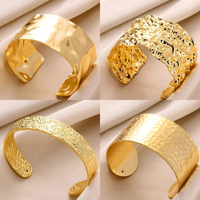 Veliora Textured Gold Cuff Bracelet ✨