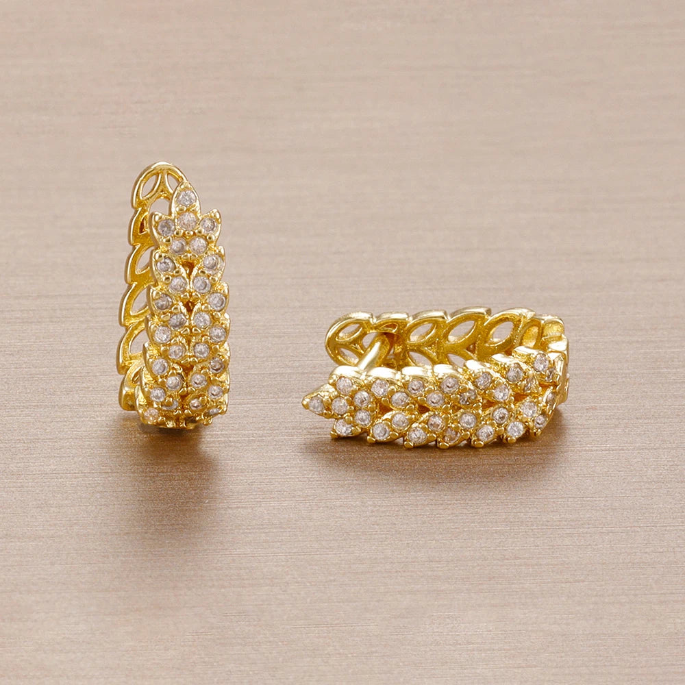 Veliora Crystal Wheat Hoop Earrings