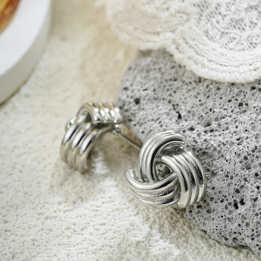 Veliora Twisted Knot Stud Earrings