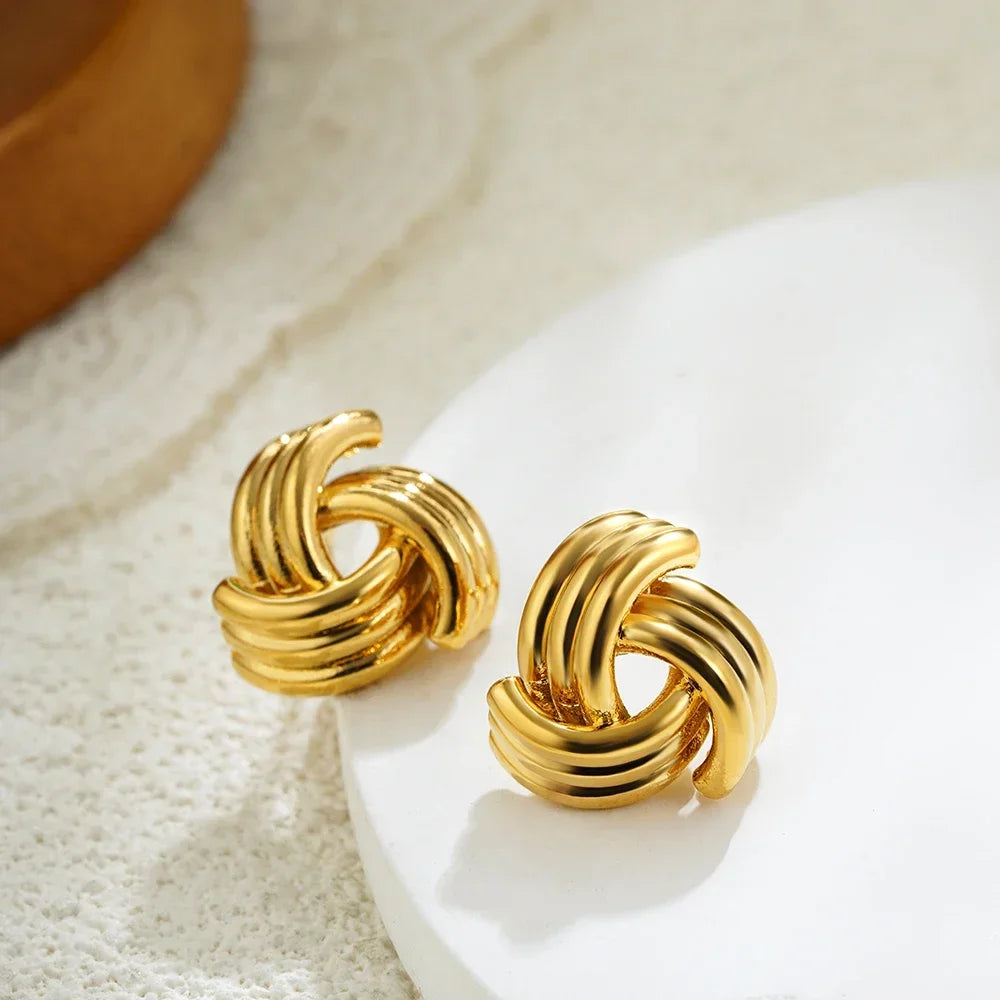 Veliora Twisted Knot Stud Earrings