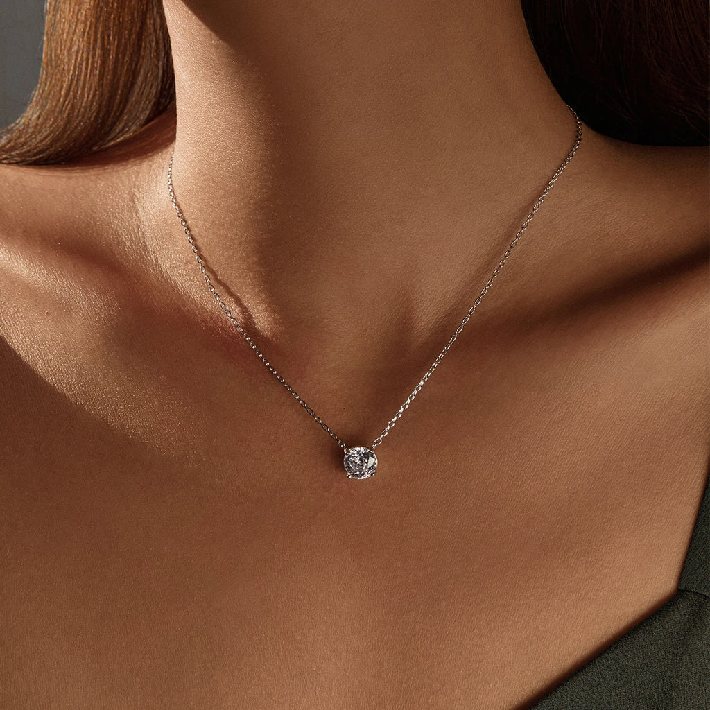 Veliora Cobalt Silver Crystal Necklace