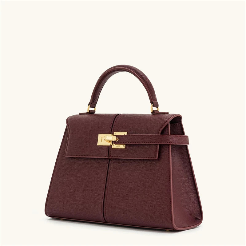 Veliora Burgundy Structured Crossbody Bag