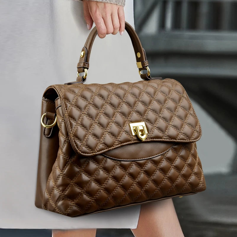 Veliora Layered Soft Leather Messenger Bag