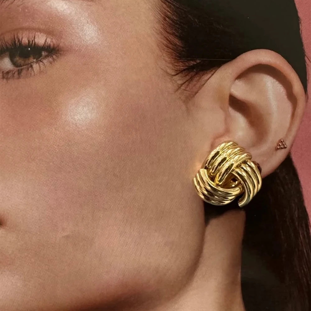 Veliora Twisted Knot Stud Earrings