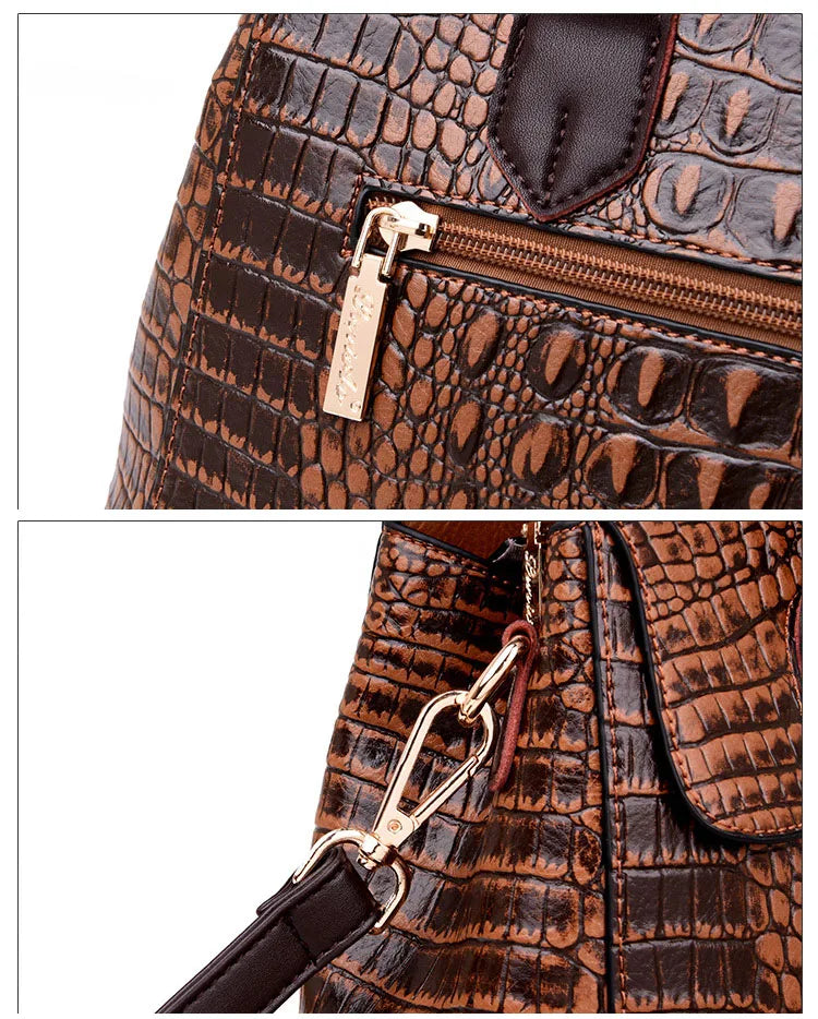 Veliora Crocodile Leather Tote Bag 👜