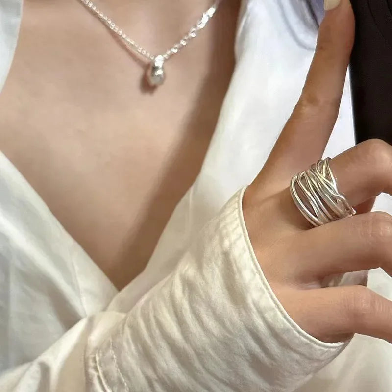 Veliora Silver String Adjustable Ring