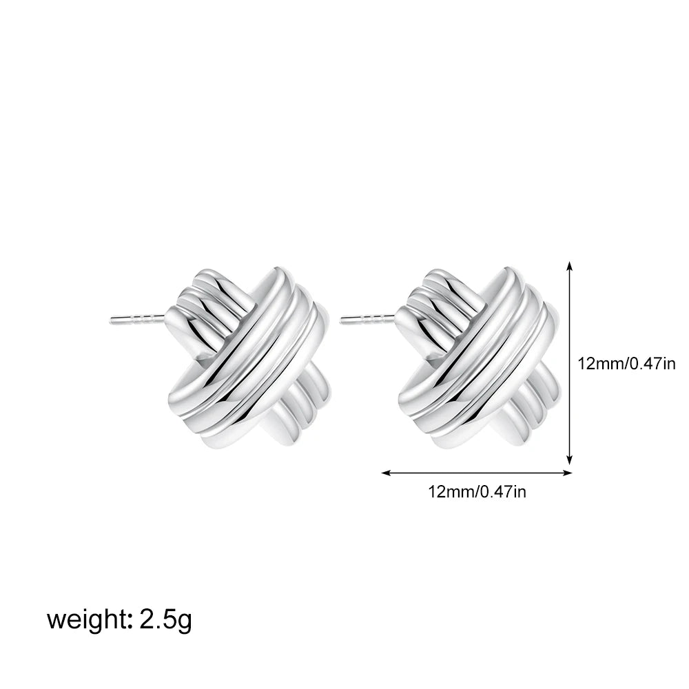 Veliora Twisted Knot Stud Earrings