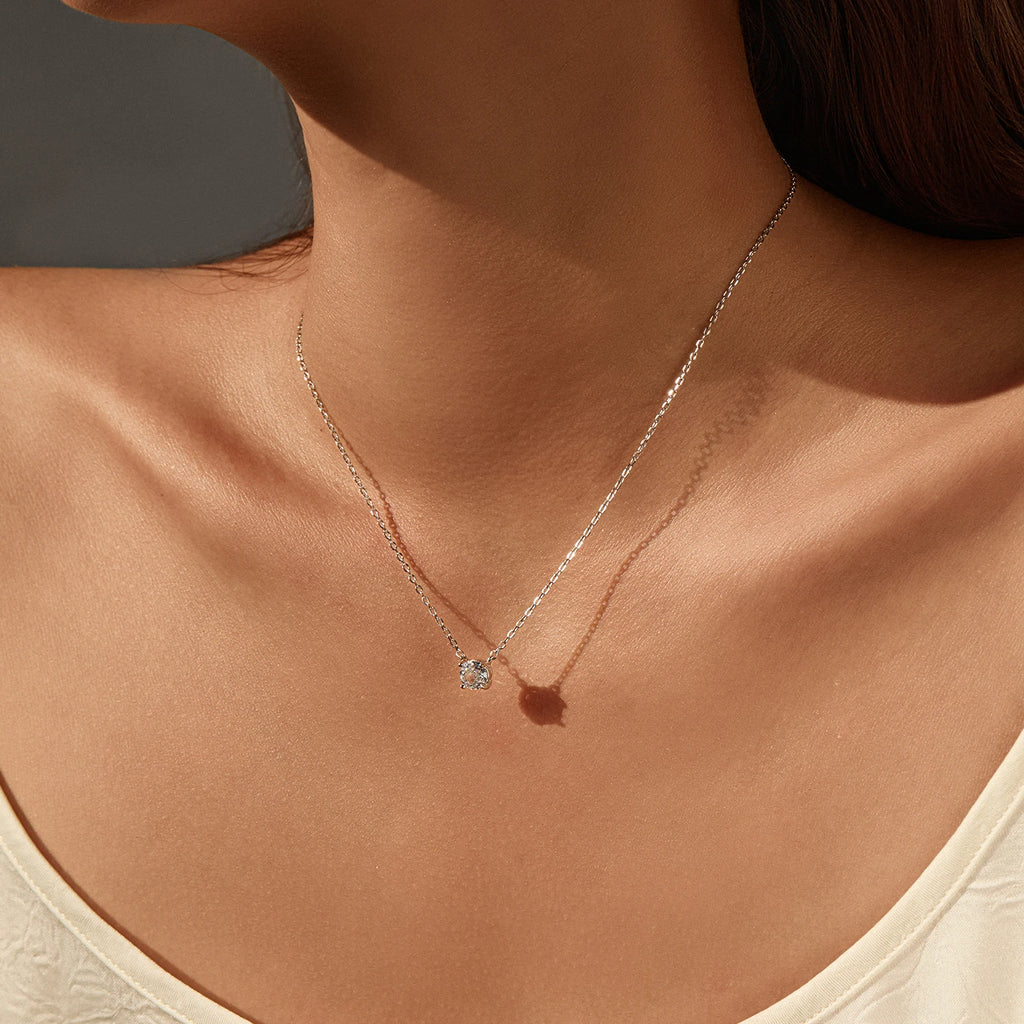 Veliora Cobalt Silver Crystal Necklace