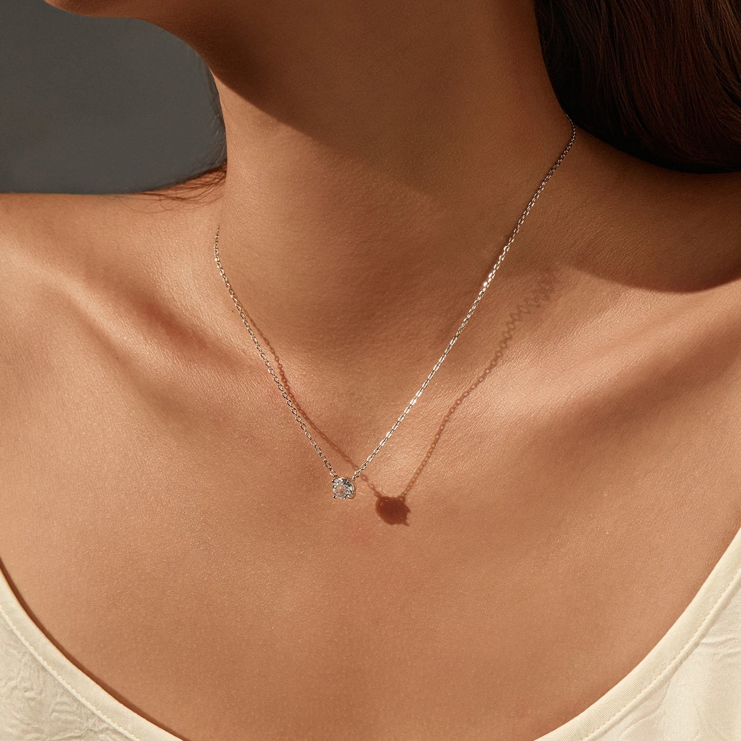 Veliora Cobalt Silver Crystal Necklace