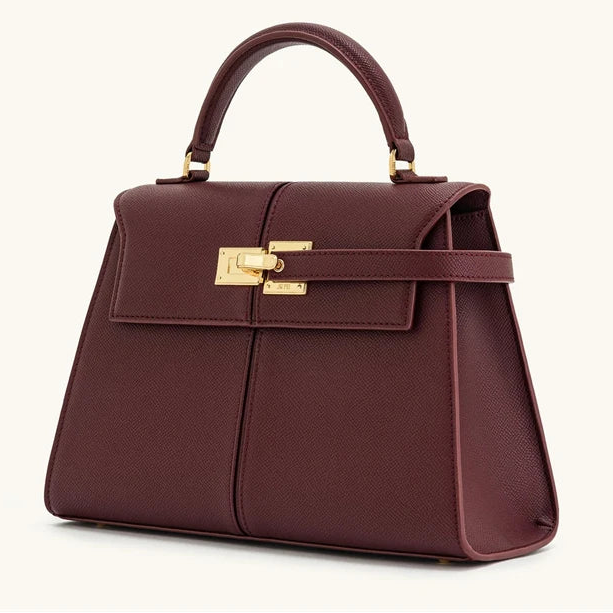 Veliora Burgundy Structured Crossbody Bag