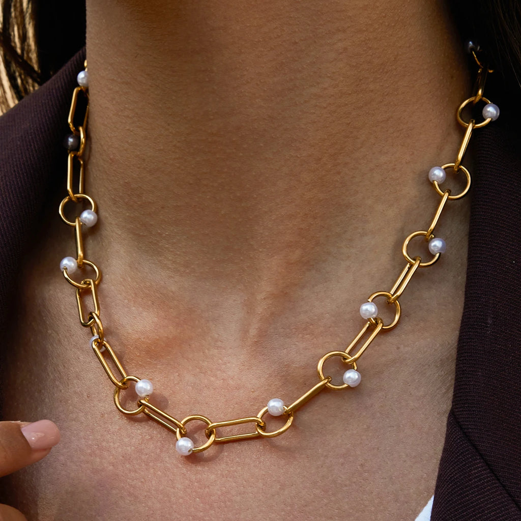 Veliora Pearl Hollow Choker Necklace ✨