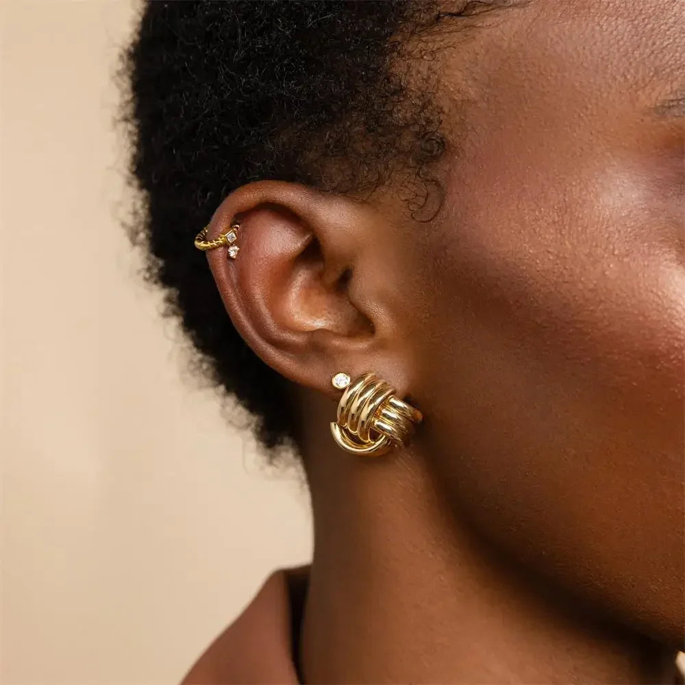 Veliora Twisted Knot Stud Earrings