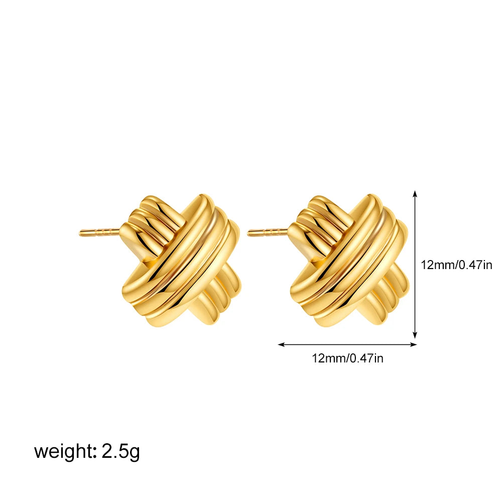 Veliora Twisted Knot Stud Earrings