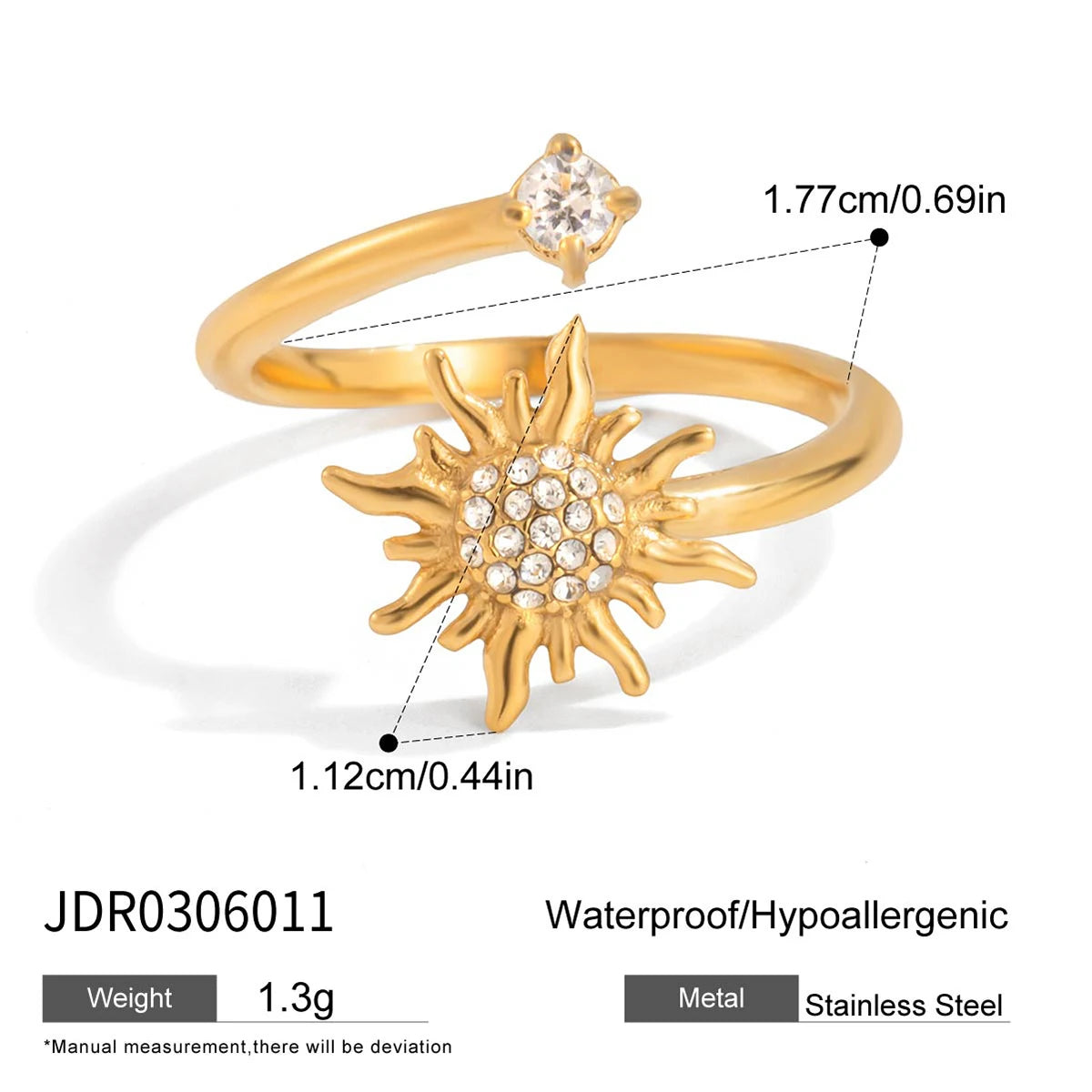 Veliora Sunray Zircon Open Ring ✨
