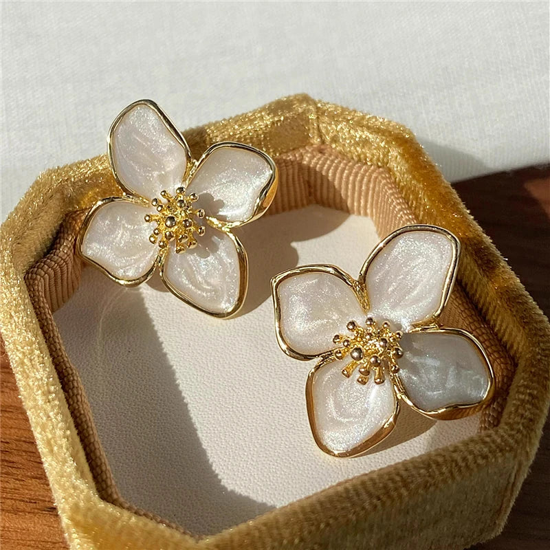 Veliora Hibiscus Blossom Stud Earrings