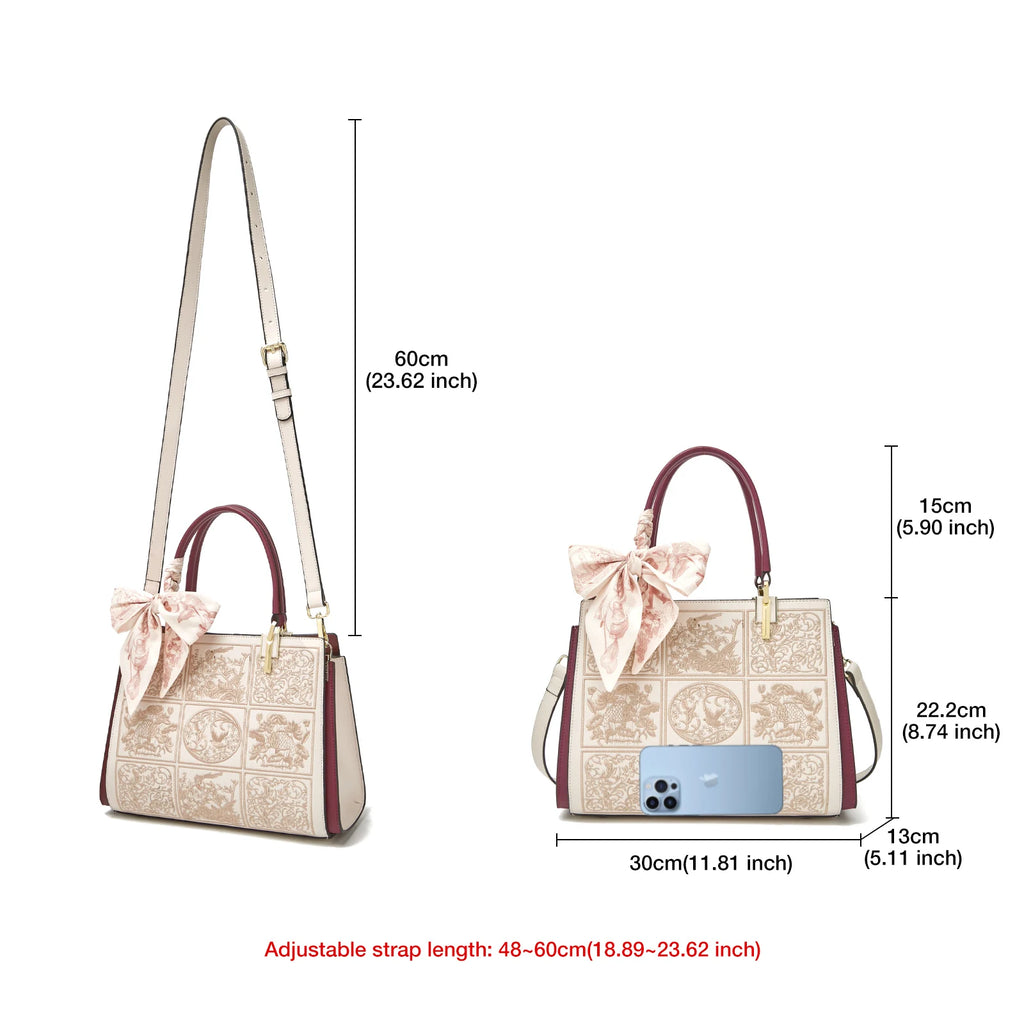 Veliora Silk Accent Leather Tote👜