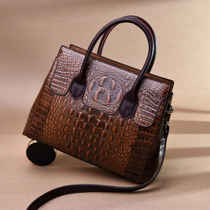 Veliora Crocodile Leather Tote Bag 👜