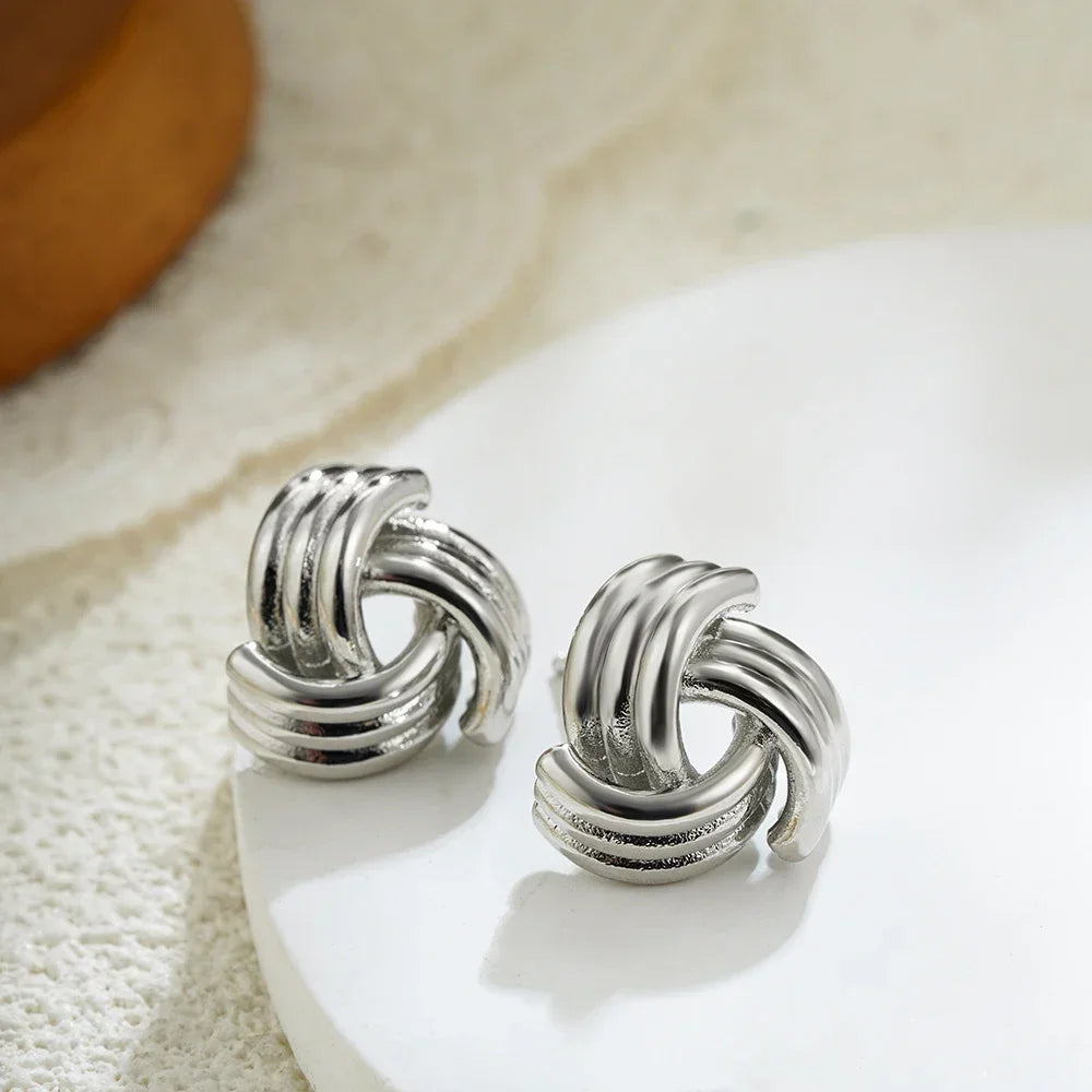 Veliora Twisted Knot Stud Earrings