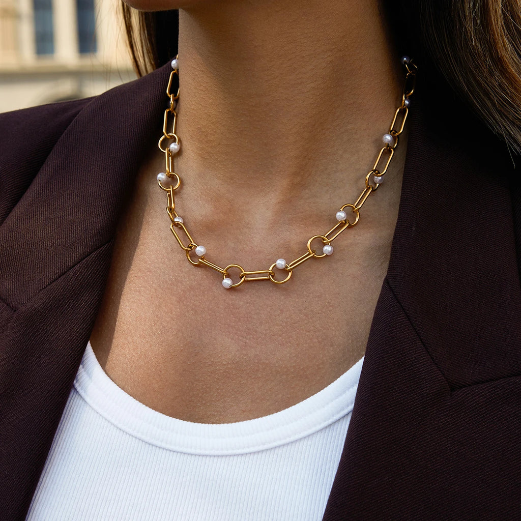 Veliora Pearl Hollow Choker Necklace ✨