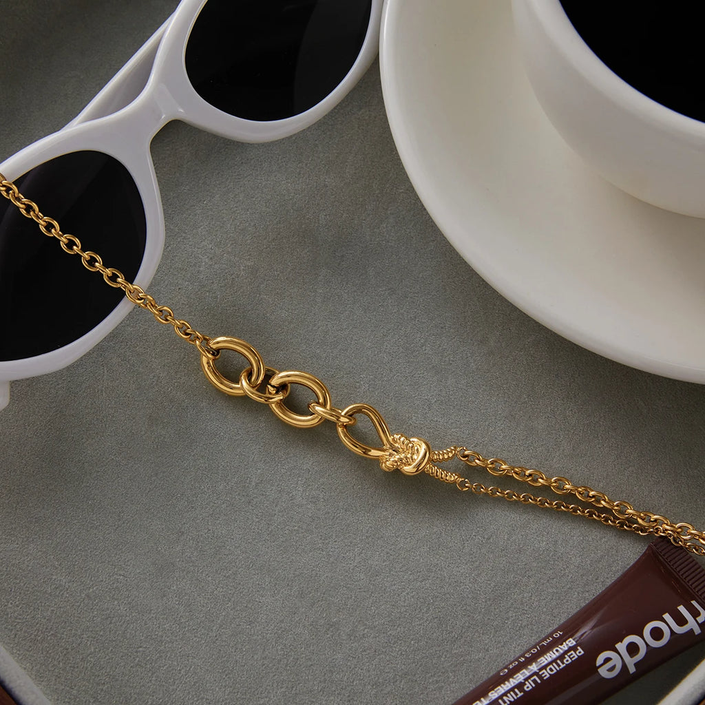 Veliora Asymmetric Knot Chain Necklace ✨