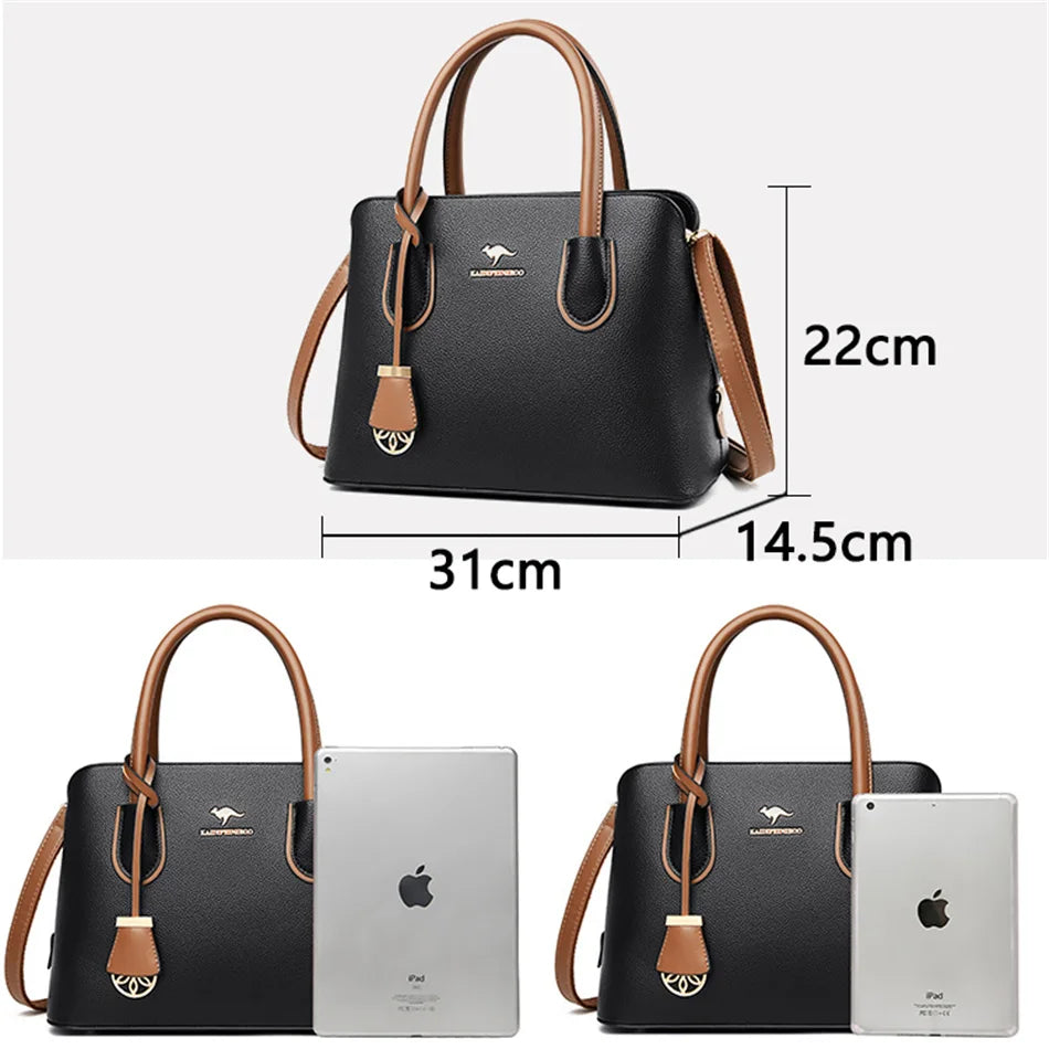 Veliora Double Layer Luxury Leather Tote Bag 👜