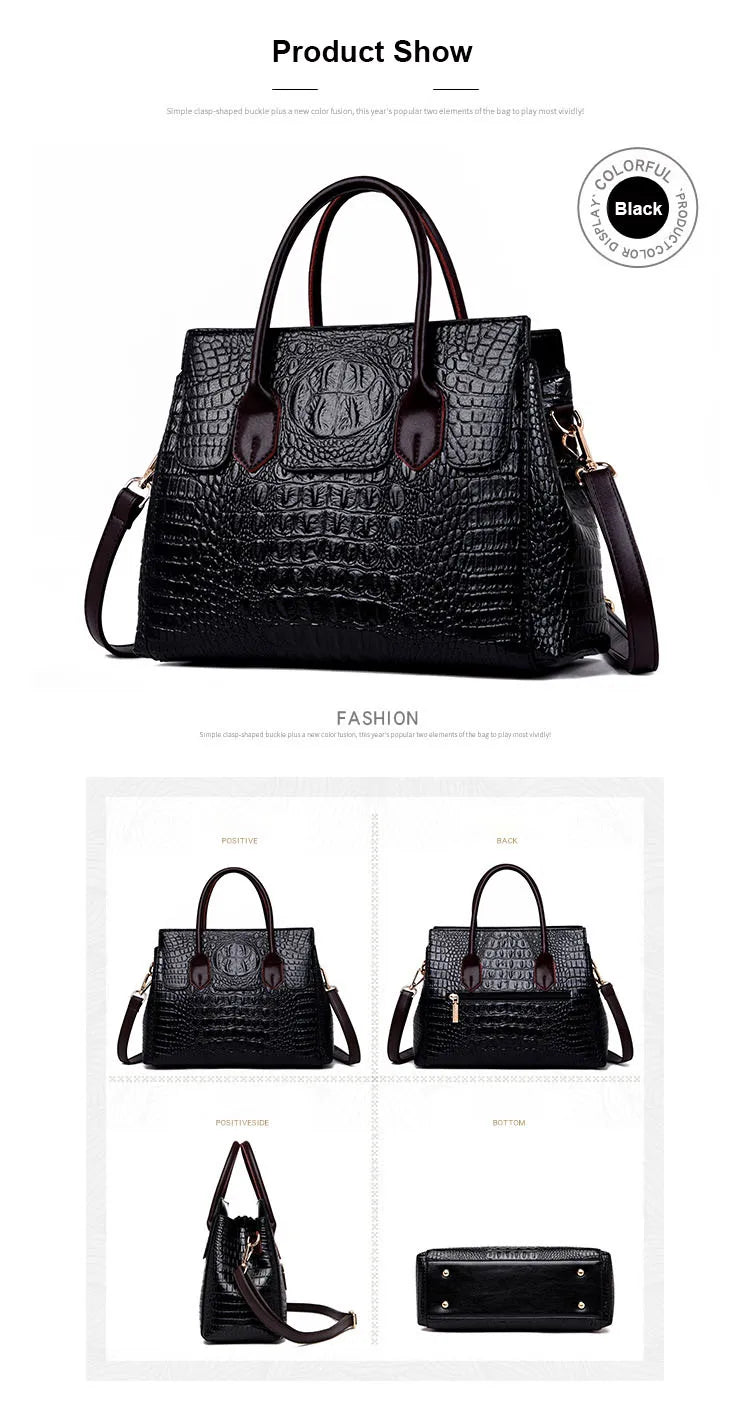 Veliora Crocodile Leather Tote Bag 👜